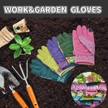MSUPSAV Gardening Gloves for Women with Touch Screen Compatibility