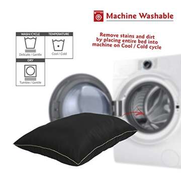 Majestic Pet Rectangle Medium Dog Bed Washable – Non Slip Comfy Pet Bed – Dog Crate Bed Super Value Pillow Dog Bed – Dog Kennel Bed for Sleeping - Dog Bed Medium Breed 35 x 28 Inch – Solid Black