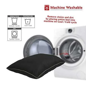 Majestic Pet Rectangle Medium Dog Bed Washable – Non Slip Comfy Pet Bed – Dog Crate Bed Super Value Pillow Dog Bed – Dog Kennel Bed for Sleeping - Dog Bed Medium Breed 35 x 28 Inch – Solid Black