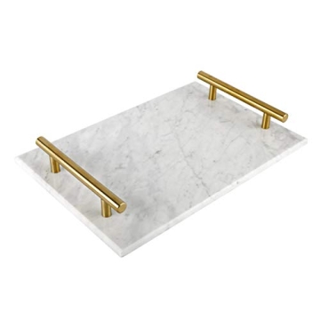 HighFree Marble Stone Decorative Tray - Elegant Handcrafted Catchall for Dresser & Nightstand