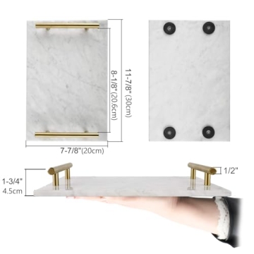 HighFree Marble Stone Decorative Tray for Home Decor
