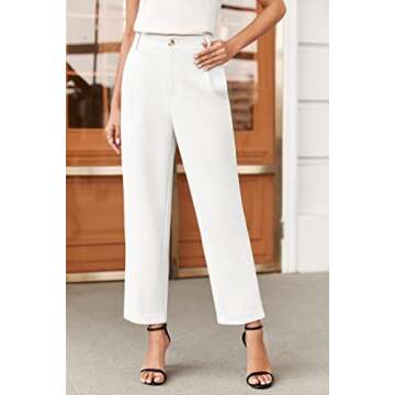 Febriajuce Women's High Elastic Waisted Dress Pants - Stylish & Comfortable Office Trousers
