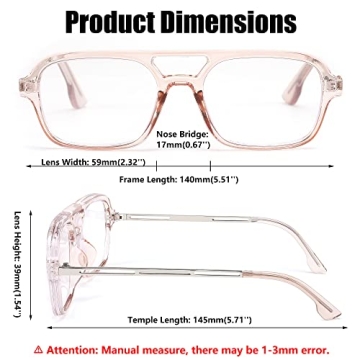 FEISEDY Retro Blue Light Blocking Reading Glasses 70s Stylish