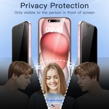 JETech Privacy Screen Protector for iPhone 15 - 2-Pack