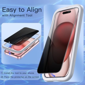 JETech Privacy Screen Protector for iPhone 15 - 2-Pack
