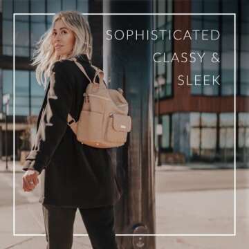 Petit Monaco Diaper Bag Backpack by Luli Bebe - Designer Modern Vegan Leather Cute Mini Diaper Bag B...