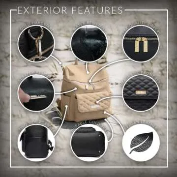 Chic Petit Monaco Vegan Diaper Bag Backpack for Parents