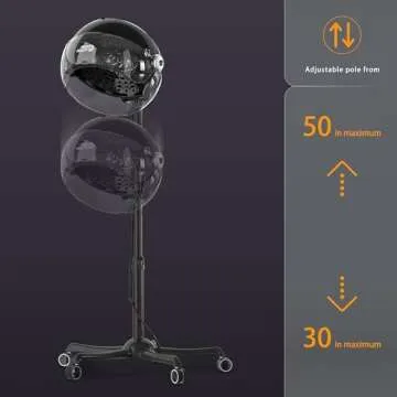 Professional Standing Hair Dryer - 1875W Floor Standing Hooded Dryer Hair Bonnet with Ionic Generator for Professional Salon Station Spa Home Use Hair Drying Treatment Adds Shine Volume (Gray)