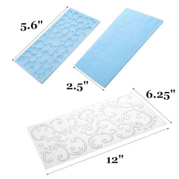 Tosnail 14 Pieces Fondant Impression Mats Molds Lace Embossing Mat for Gum Paste, Cupcake, Biscuits,...