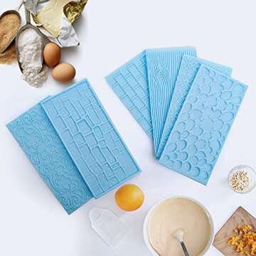 Tosnail 14 Pieces Fondant Impression Mats Molds Lace Embossing Mat for Gum Paste, Cupcake, Biscuits, Fondant Cake, Wedding Cake Decoration