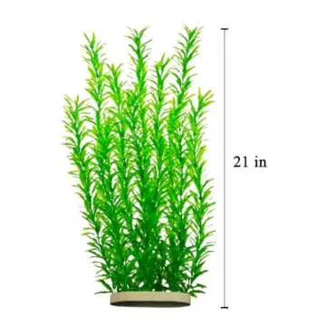 DSkoiph 2 pcs Aquarium Decor Plastic Plants Extra Large 21 Inches Artificial Fish Tank Plants Tall F...