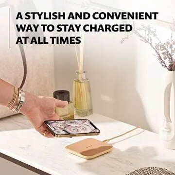 COURANT Catch:1 Classics - Italian Leather Wireless Charging Pad - Compatible with iPhone 16, 15, 14, 13, 12, 11, X, Samsung Galaxy S23, S22, S21, S20, Note, AirPods, AirPods Pro (Bone)