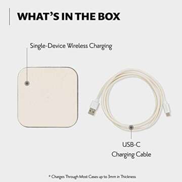 COURANT Catch:1 Classics - Italian Leather Wireless Charging Pad - Compatible with iPhone 16, 15, 14, 13, 12, 11, X, Samsung Galaxy S23, S22, S21, S20, Note, AirPods, AirPods Pro (Bone)