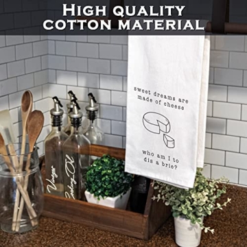 Sweet Dreams Are Made Of Cheese Funny Dish Towel 18x24 Inch
