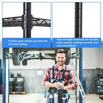 BestOffice NSF Wire Shelving Unit 6-Shelf Large Storage Shelves Heavy Duty Metal Wire Rack Height Adjustable Commercial Grade Utility Storage Rack on 4" Casters 6000LB Capacity 18x48x76,Black