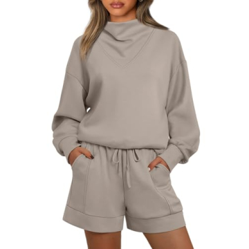 AUTOMET Womens Oversized Lounge Sweat Shorts Set 2023