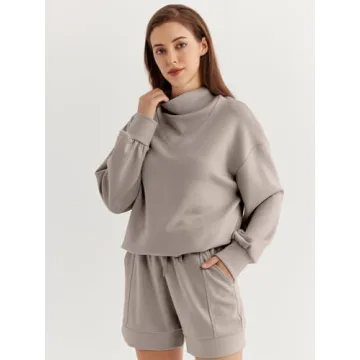 AUTOMET Womens Oversized Lounge Sweat Shorts Set 2023