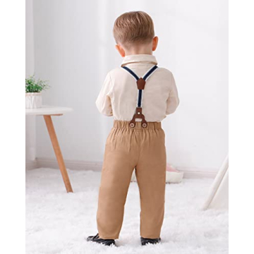 Toddler Boy Wedding Outfit in Apricot Brown - DISAUR