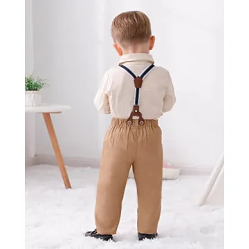 Toddler Boy Wedding Outfit in Apricot Brown - DISAUR
