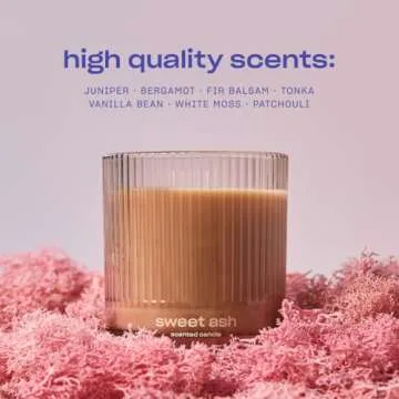 Sweet Ash Scented Candle by Snif, Low-Key Sweet and Earthy Scent, 50+ Hours, 100% Cotton Fiber Wicks, Soy Wax Blend, Non-Toxic, Vegan, 8.5 oz