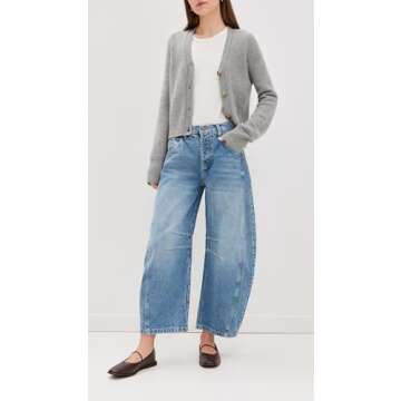 Free People Women's We The Free Good Luck Mid-Rise Barrel Jeans