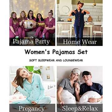 SWOMOG Women Pajama Sets Two-Piece Nightwear Short Sleeve Sleepwear Button Down Pj Lounge Sets with Long Pants Pink