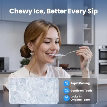 VIBOFROST Stainless Steel Nugget Ice Maker – 6-min Chewable Ice, Self-Cleaning, Compact