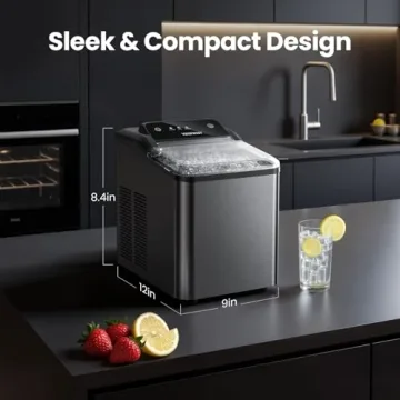 Stainless Steel Nugget Ice Maker – Fast & Self-Cleaning