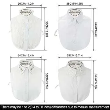 SATINIOR Women Fake Detachable Dickey Collar Diamond Pearl Lace Fake Half Shirt Collar (White)