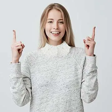 SATINIOR Women Fake Detachable Dickey Collar Diamond Pearl Lace Fake Half Shirt Collar (White)