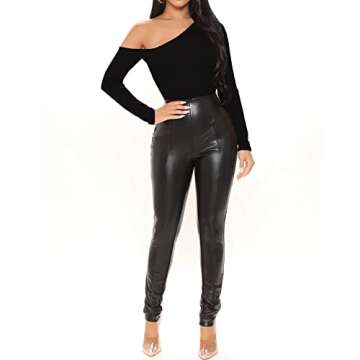 BelleLovin AESLOVIN Women's sexy One Shoulder Long Sleeve Tops T Shirt Bodysuit Jumpsuit