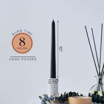 Simply Soson 10 inch Black Taper Candle Sticks, Set of 30 Candle Sticks, Tapered Candles, Dripless Taper Candles, Black Candlesticks, Tall Candles, Taper Candles Bulk