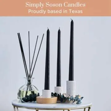 Simply Soson 10 inch Black Taper Candle Sticks, Set of 30 Candle Sticks, Tapered Candles, Dripless Taper Candles, Black Candlesticks, Tall Candles, Taper Candles Bulk