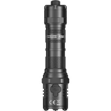 Nitecore P20iX Tactical Flashlight, 4000 Lumen USB-C Rechargeable High Lumen Super Bright with LumenTac Organizer