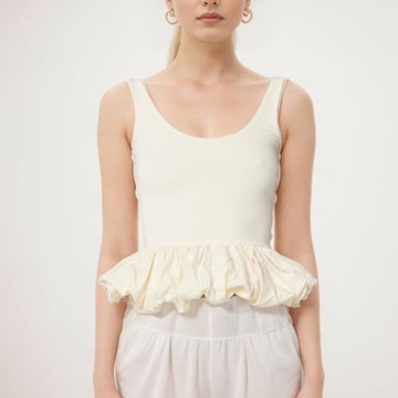 Ruffle Hem Crop Top for Women - Y2K Summer Style