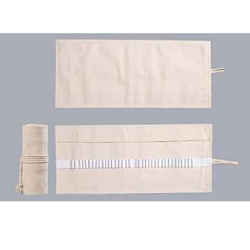 UUYYEO Large Capacity Pen Curtain Canvas Roll Up Pencil Case for Art Supplies