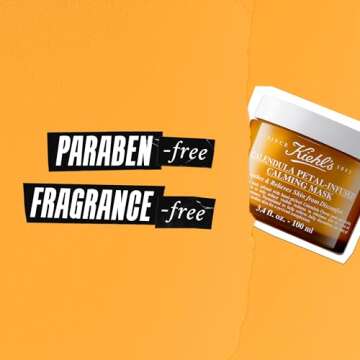 Kiehl's Calendula Petal Infused Calming Mask, Hydrating & Soothing Gel Face Mask for All Skin Types, Refreshes Dry Skin, with Calendula & Aloe Vera, Paraben-free, Fragrance-free - 3.4 fl oz