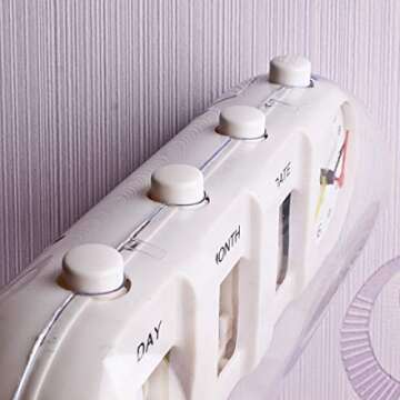 Muellery Manual Analog Flip Desk Table Alarm Clock Retro Quartz Mood Design Showing Date Day Month TPCA11123