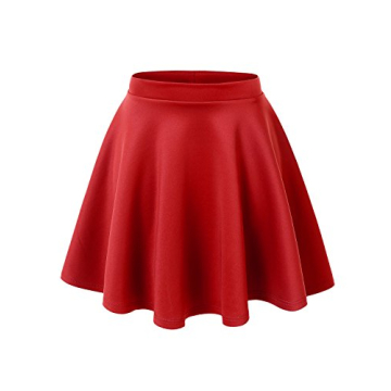 MBJ WB211 Women's Stretchy Flared Skater Skirt in Red