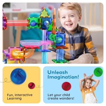 PicassoTiles Marble Run Set - STEM Toy for Kids 3+