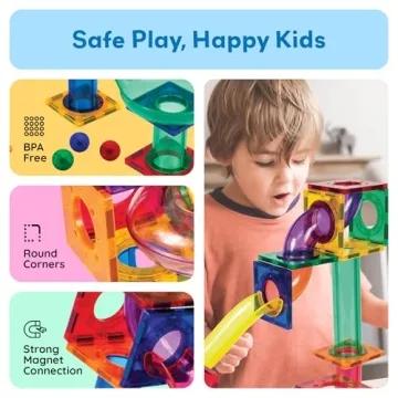 PicassoTiles Marble Run Set - STEM Toy for Kids 3+