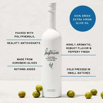 Kosterina - Original Extra Virgin Olive Oil, Cold-Pressed Greek EVOO, Made from 100% Pure Early Harvest Koroneiki Olives, Natural Superfood, Polyphenol Rich, High Antioxidants (16.9 oz)