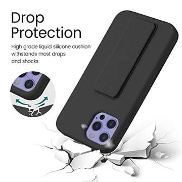LAUDTEC Silicone Kickstand Case Compatible with iPhone 12/12 Pro, Vertical and Horizontal Stand Hand...