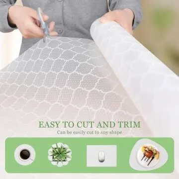 Shelf Liner and Drawer Liner, 12IN x 20FT Non-Slip Kitchen Cabinet Liner, Non-Adhesive Waterproof Durable EVA Cupboard Liner with Print for Shelves, Refrigerators, Cabinets and Storage