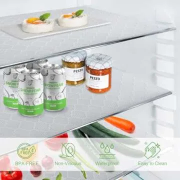 Shelf Liner and Drawer Liner, 12IN x 20FT Non-Slip Kitchen Cabinet Liner, Non-Adhesive Waterproof Durable EVA Cupboard Liner with Print for Shelves, Refrigerators, Cabinets and Storage