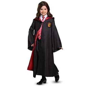 Disguise Harry Potter Gryffindor Robe, Official Hogwarts Wizarding World Costume Robe, Deluxe Kids Dress Up Accessory, Child Size Small (4-6), Black & Red