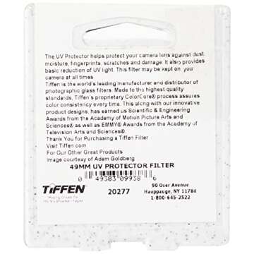 Tiffen 49UVP 49mm UV Protection Camera Lens Filter , Black