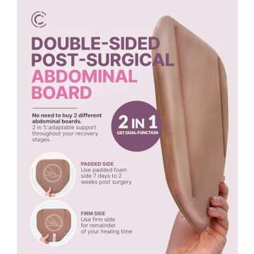 CURVEEZ Ab Board Post Surgery Liposuction - Tabla Abdominal for Tummy Tuck Recovery Must Haves - Lip...