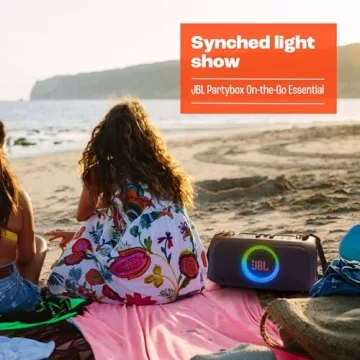 JBL PartyBox On-The-Go Essential - Portable Party Speaker with Built-in Lights and Wireless mic, Amazing Pro Sound, IPX4 splashproof Protection, 6 Hours of Playtime, Convenient Shoulder Strap