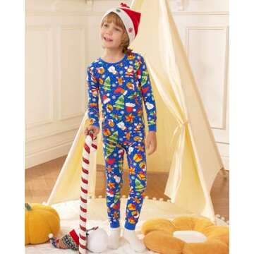 babee Reshinee Bamboo Viscose Toddler Christmas Pajamas Boys Girls Kids Baby 2pcs Long-Sleeve Pyjama...